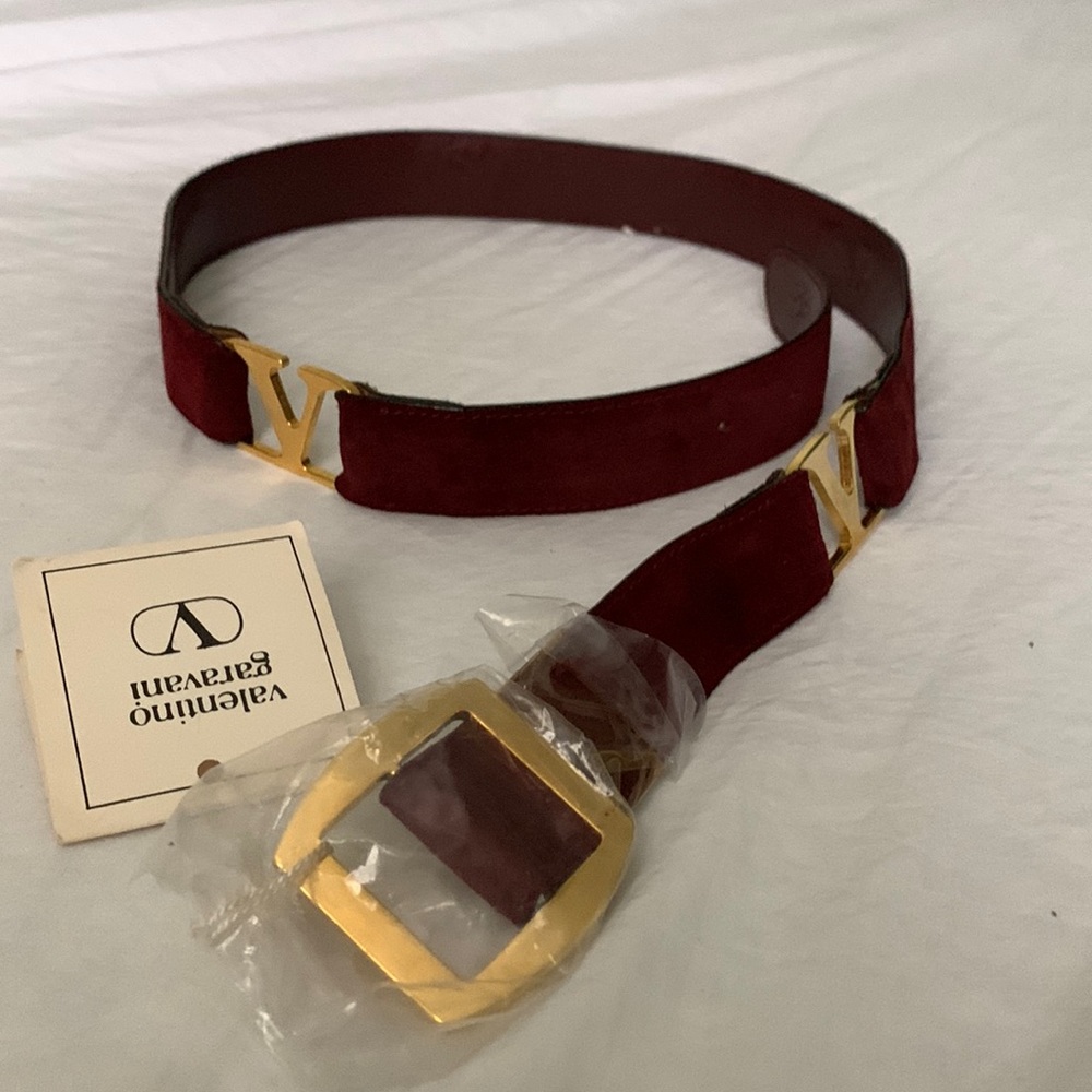 Burgundy suede belt